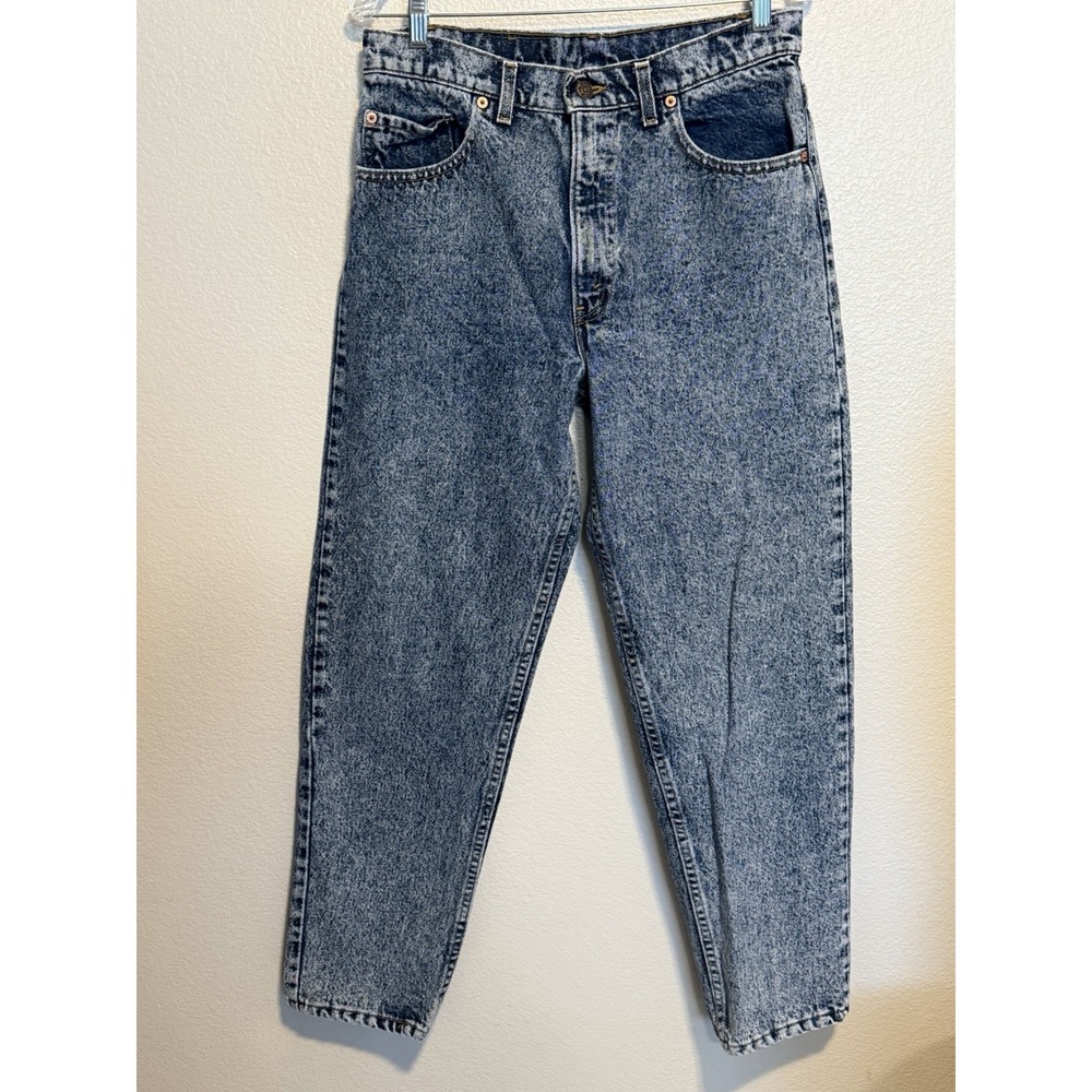 VTG 90s LEVI'S 550 USA Acid Wash High Waisted Taper Jeans sz.32X29 (tag 34x30)